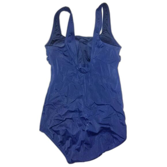 NWT Land's End Navy One Piece Swimsuit Size 8L Full Coverage Summer Beach Pool - Picture 2 of 4
